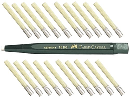 Faber Castell Drehstift mit Glasradierer (Glasfaserpinsel) ultimatives Long-Life Nachfüll-Set inkl. 20 Minen! von Faber-Castell