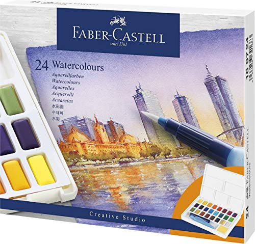 Faber-Castell GmbH&Co. Faber-Castell Aquarellfarben in Näpfchen, 24er Etui von Faber-Castell