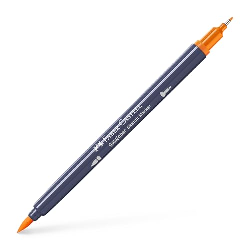 Faber-Castell Goldfaber Sketch Marker Marker Dual Doppelspitze (Fineliner & Pinsel), Cadmium Orange (111), Einzelstift von Faber-Castell