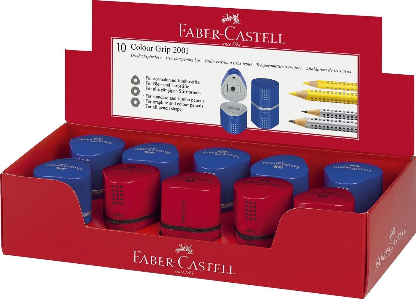 Faber-Castell Dosenöffner FABER-CASTELL Dreifach-Spitzdose Colour GRIP von Faber-Castell