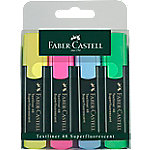 Faber-Castell Superfluorescent Textliner 48 Textmarker Farbig Sortiert Mittel Keilspitze 1 - 5 mm Nachfüllbar 4 Stück von Faber-Castell