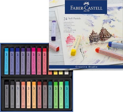 Faber-Castell 128324 - Softpastellkreiden, 24 Farben, weiche Pastellkreiden, leicht verwisch- und mischbar von Faber-Castell