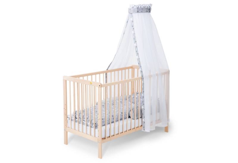 FabiMax Babybett Nubi 120 x 60 cm, Natur aus Buchenholz, 6-fach höhenverstellbar, mit 4 Schlupfsprossen von FabiMax