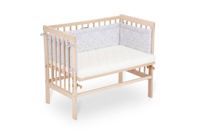 FabiMax Beistellbett Babybett Basic Plus Natur, 90 x 55 cm große Liegefläche, aus Buchenholz, naturbelassen von FabiMax