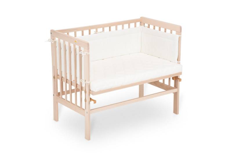 FabiMax Beistellbett Babybett Basic Plus Natur, 90 x 55 cm große Liegefläche, aus Buchenholz, naturbelassen von FabiMax