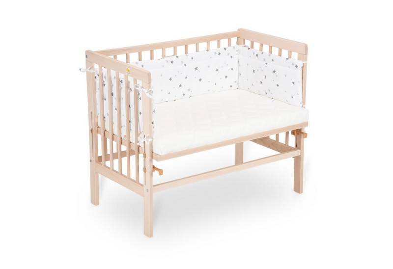 FabiMax Beistellbett Babybett Basic Plus Natur, 90 x 55 cm große Liegefläche, aus Buchenholz, naturbelassen von FabiMax