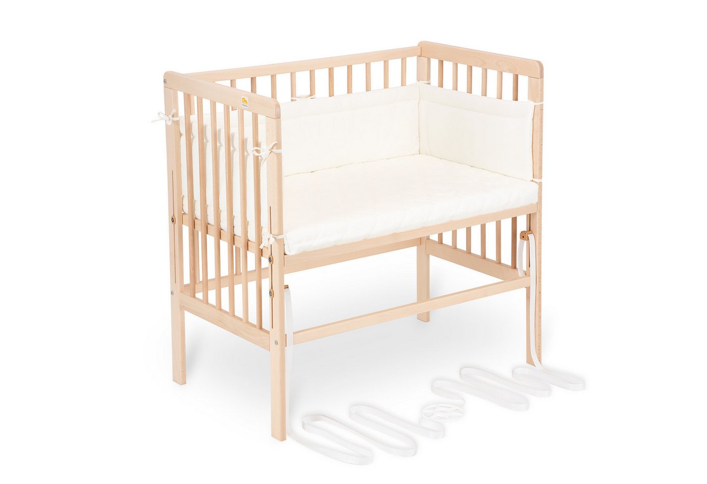 FabiMax Beistellbett Babybett Boxspring Natur, 90 x 55 cm Liegefläche, aus Buchenholz, Stufenlos höhenverstellbar 40-73 cm, Holz-Lattenrost FabiMax Beistellbett Babybett Boxspring Natur, 90 x 55 cm Liegefläche, aus Buchenholz, Stufenlos höhenverstellbar 40-73 cm, Holz-Lattenrost von FabiMax