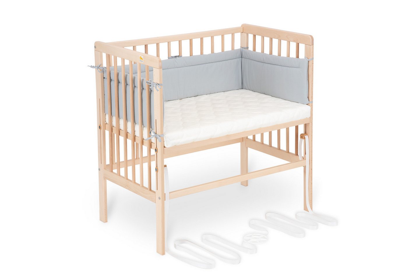 FabiMax Beistellbett Babybett Boxspring klar lackiert, 90 x 55 cm Liegefläche, aus Buchenholz, Stufenlos höhenverstellbar 40-73 cm, Holz-Lattenrost FabiMax Beistellbett Babybett Boxspring klar lackiert, 90 x 55 cm Liegefläche, aus Buchenholz, Stufenlos höhenverstellbar 40-73 cm, Holz-Lattenrost von FabiMax