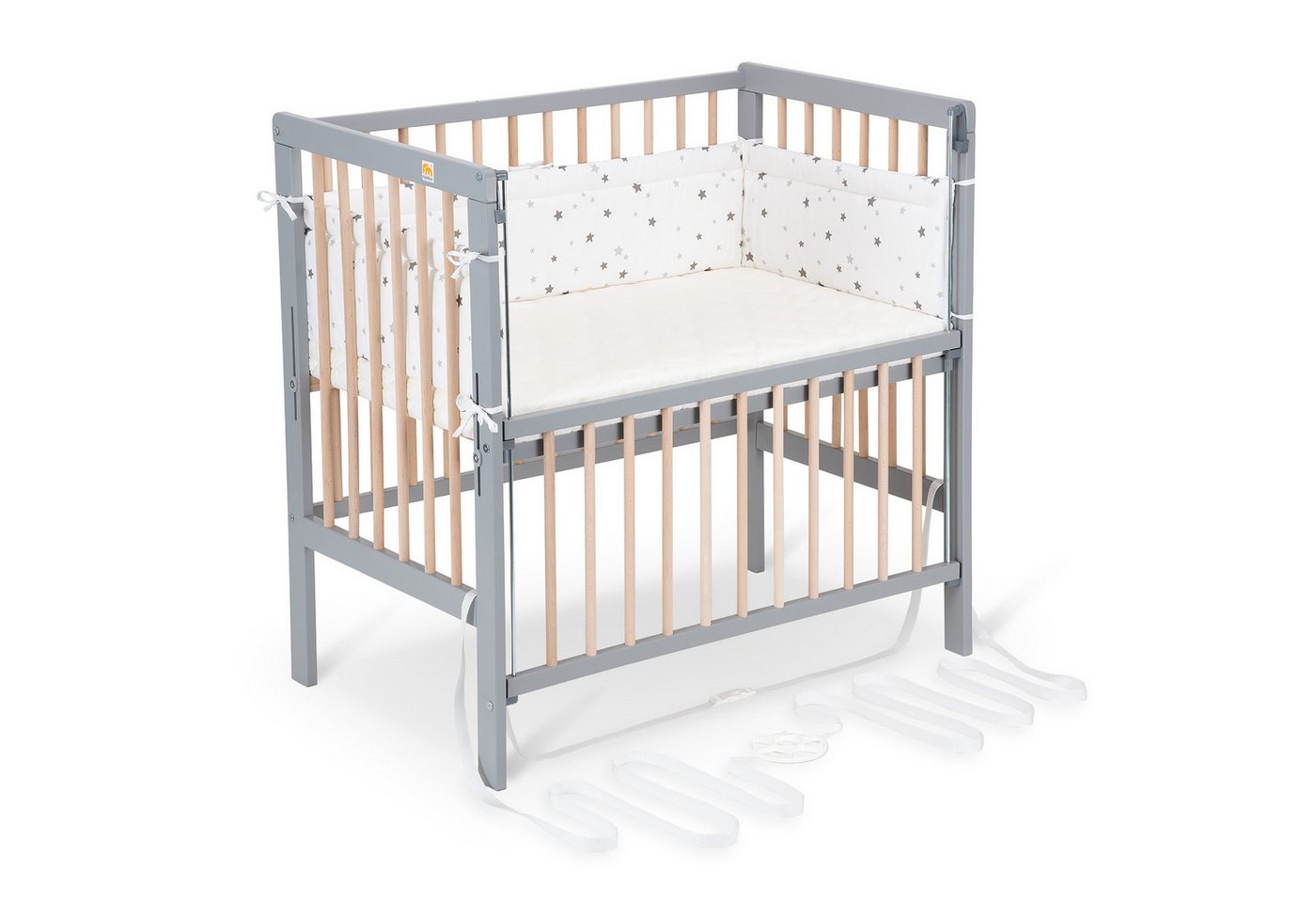 FabiMax Beistellbett Flex grau / natur, 90 x 55 cm Liegefläche, 2in1, Beistellbett und Stubenbettchen in Einem, innovatives Seitenteil FabiMax Beistellbett Flex grau / natur, 90 x 55 cm Liegefläche, 2in1, Beistellbett und Stubenbettchen in Einem, innovatives Seitenteil von FabiMax