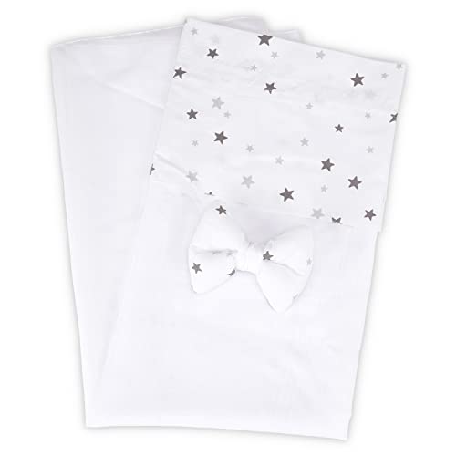 FabiMax Chiffonhimmel 280x160 cm, passend für Beistellbett (Boxspring) und Kinderbett (70x140 cm / 60x120 cm), graue Sterne auf weiß von FabiMax