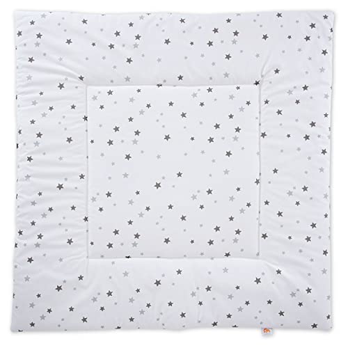 FabiMax Laufgittereinlage für Laufgitter 100x100 cm, graue Sterne auf weiß von FabiMax