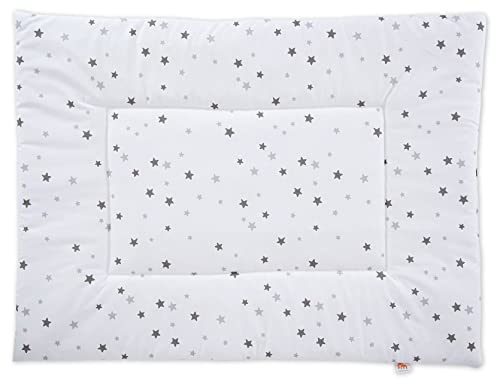 FabiMax Laufgittereinlage für Laufgitter 75x100 cm, graue Sterne auf weiß von FabiMax