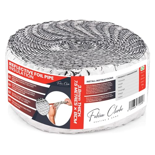 Isolierfolie, 7,5 m x 80 mm, wärmesparend, für Innen- oder Außenrohr- und Kanalisolierung, Dämmung Isolierfolie, 7,5 m x 80 mm, wärmesparend, für Innen- oder Außenrohr- und Kanalisolierung, Dämmung von Fabian Clarke London