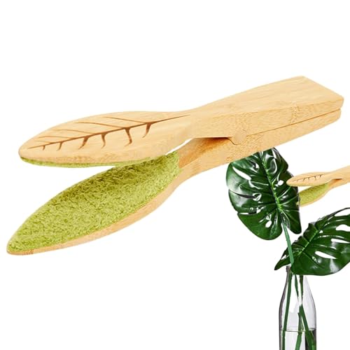 Leaf Cleaning Tongs, Laub-Reinigungsbürste Mit Holzgriff Fussel,Doppelseitige Blattreinigungszange, Pflanzenblatt Abstaub-Bürste,Bitte beachten Sie: „huangster“ ist der einzige authentische Verkäufer! von Fabixoin