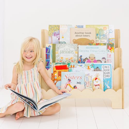 Fable Twig Kinder-Bücherregal aus Holz mit gewellten Kanten, 3-stöckig, Montessori-Stil, für Kinderzimmer oder Spielzimmer, Kleinkind-Bücherregal Fable Twig Kinder-Bücherregal aus Holz mit gewellten Kanten, 3-stöckig, Montessori-Stil, für Kinderzimmer oder Spielzimmer, Kleinkind-Bücherregal von Fable Twig