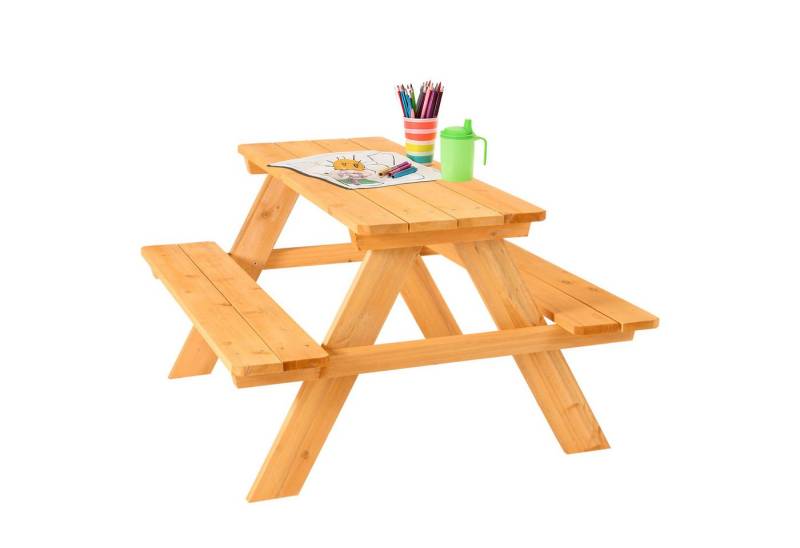 FableKids Kindersitzgruppe Picknicktisch Gartenmöbel für Kinder 2-7 Jahre 89 × 79 × 50 cm, (ARNE),  Belastbar bis 100 kg  Wetterfest & stabil für draußen von FableKids