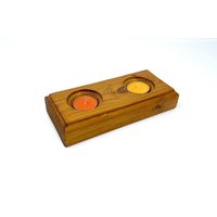 Teelichthalter Aus Altholz Für 2 Teelichter/Holz Rustikal von FabodeCeramics