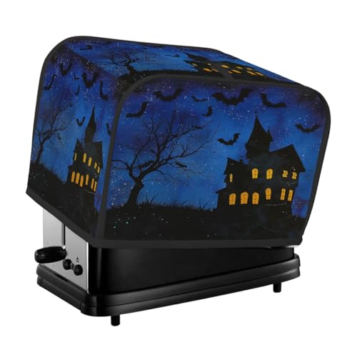 2 Scheiben Toaster Abdeckung Halloween Nacht Spukhaus Fledermäuse Staubschutz für Brotmaschine, kleine Küchengeräte 2 Scheiben Toaster Abdeckung Halloween Nacht Spukhaus Fledermäuse Staubschutz für Brotmaschine, kleine Küchengeräte von Fabpuro