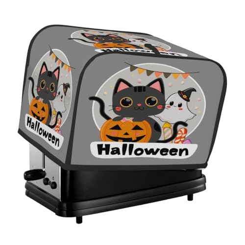 Cartoon-Halloween-Kürbis-Geist-Toaster-Abdeckung, 4 Scheiben, Staubschutz für Brotmaschine, kleines Küchengerät von Fabpuro