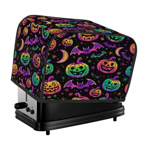 Halloween Gradient Hippie Kürbis Fledermäuse Toaster Abdeckung 4 Scheiben Staubschutz für Brotmaschine, kleine Küchengeräte von Fabpuro
