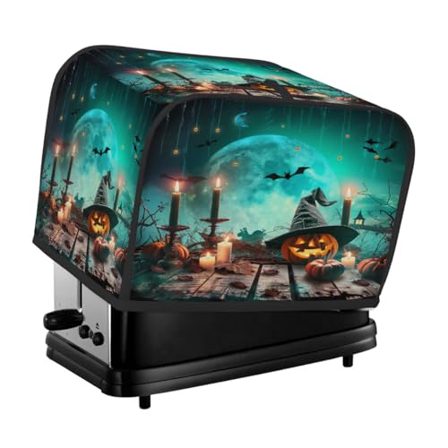 Halloween Gruselige Nacht Vollmond Kürbis Toaster Abdeckung 2 Scheiben Staubschutz für Brotmaschine, kleines Küchengerät von Fabpuro
