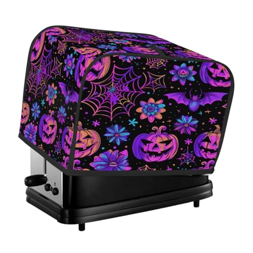 Halloween Hippie Kürbis Blume Fledermäuse Toaster Abdeckung 2 Scheiben Staubschutz für Brotmaschine, kleine Küchengeräte Halloween Hippie Kürbis Blume Fledermäuse Toaster Abdeckung 2 Scheiben Staubschutz für Brotmaschine, kleine Küchengeräte von Fabpuro