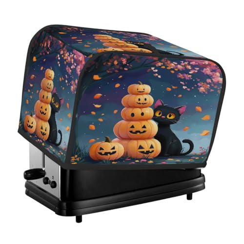 Halloween-Kürbis-Toaster-Abdeckung, 4 Scheiben, Staubschutz für Brotmaschine, kleines Küchengerät Halloween-Kürbis-Toaster-Abdeckung, 4 Scheiben, Staubschutz für Brotmaschine, kleines Küchengerät von Fabpuro
