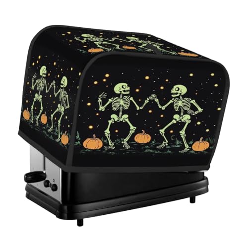 Halloween Lustiger tanzender Skelett-Kürbis-Toaster-Abdeckung, 2 Scheiben, Staubschutz für Brotmaschine, kleines Küchengerät Halloween Lustiger tanzender Skelett-Kürbis-Toaster-Abdeckung, 2 Scheiben, Staubschutz für Brotmaschine, kleines Küchengerät von Fabpuro