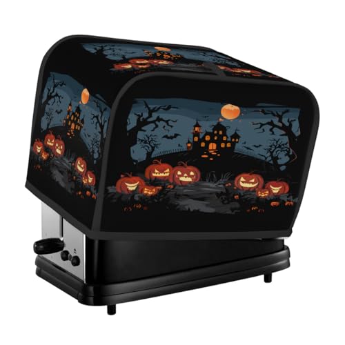 Halloween Moon Night Castle Horror Kürbis Toaster Abdeckung 2 Scheiben Staubschutz für Brotmaschine, kleines Küchengerät Halloween Moon Night Castle Horror Kürbis Toaster Abdeckung 2 Scheiben Staubschutz für Brotmaschine, kleines Küchengerät von Fabpuro