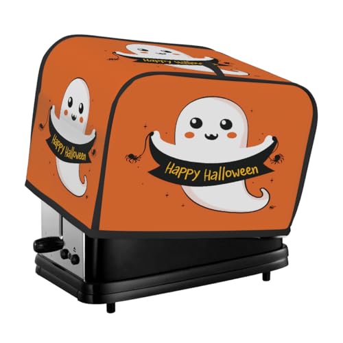 Happy Halloween Cartoon Ghost Orange Toaster Abdeckung 2 Scheiben Staubschutz für Brotmaschine, kleine Küchengeräte Happy Halloween Cartoon Ghost Orange Toaster Abdeckung 2 Scheiben Staubschutz für Brotmaschine, kleine Küchengeräte von Fabpuro
