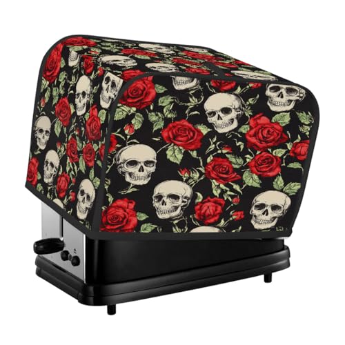 Rote Rose Flroral Horror Totenköpfe Toaster Abdeckung 2 Scheiben Staubschutz für Brotmaschine, kleine Küchengeräte Rote Rose Flroral Horror Totenköpfe Toaster Abdeckung 2 Scheiben Staubschutz für Brotmaschine, kleine Küchengeräte von Fabpuro