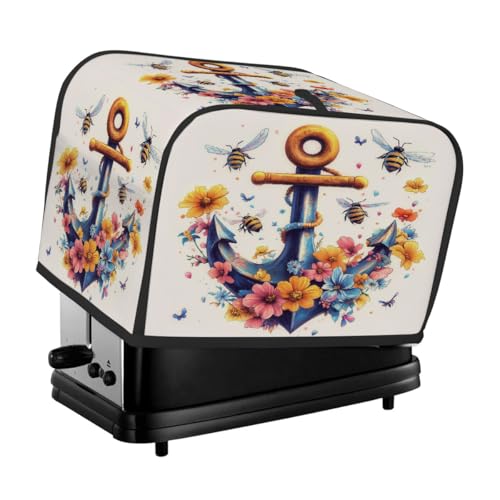 Rustikaler Anker Floral Bee Toaster Abdeckung 2 Scheiben Staubschutz für Brotmaschine, kleine Küchengeräte Rustikaler Anker Floral Bee Toaster Abdeckung 2 Scheiben Staubschutz für Brotmaschine, kleine Küchengeräte von Fabpuro