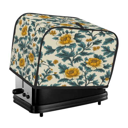 Toaster-Abdeckung für 4 Scheiben, Vintage-Blumen, grüne Blätter, Staubschutz für Brotmaschine, kleine Küchengeräte Toaster-Abdeckung für 4 Scheiben, Vintage-Blumen, grüne Blätter, Staubschutz für Brotmaschine, kleine Küchengeräte von Fabpuro