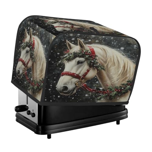 Toaster-Abdeckung für Weihnachtspferd, 4 Scheiben, Staubschutz für Brotmaschine, kleine Küchengeräte Toaster-Abdeckung für Weihnachtspferd, 4 Scheiben, Staubschutz für Brotmaschine, kleine Küchengeräte von Fabpuro