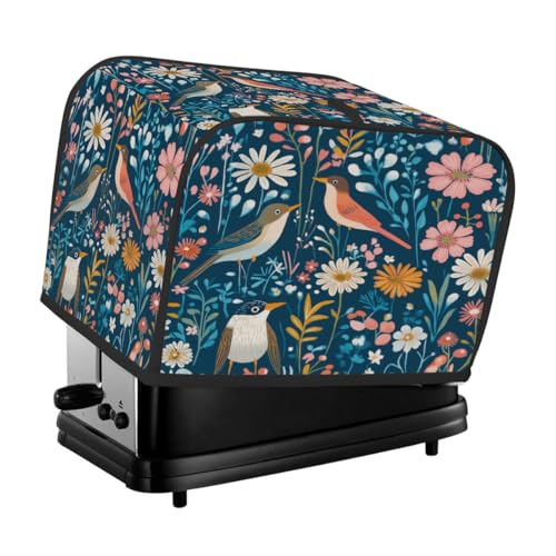 Toaster-Abdeckung mit Blumen und Vögeln, 2 Scheiben, Staubschutz für Brotmaschine, kleine Küchengeräte Toaster-Abdeckung mit Blumen und Vögeln, 2 Scheiben, Staubschutz für Brotmaschine, kleine Küchengeräte von Fabpuro