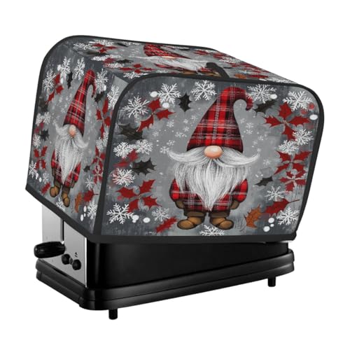 Toaster-Abdeckung mit Weihnachts-Schottenkaro, Weihnachtsmann-Zwerg, Schneeflocken, 4 Scheiben, Staubschutz für Brotmaschine, kleine Küchengeräte Toaster-Abdeckung mit Weihnachts-Schottenkaro, Weihnachtsmann-Zwerg, Schneeflocken, 4 Scheiben, Staubschutz für Brotmaschine, kleine Küchengeräte von Fabpuro