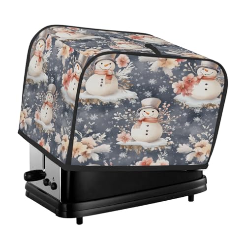 Toaster-Abdeckung mit Weihnachtsschneemann-Blumenmuster, 2 Scheiben, Staubschutz für Brotmaschine, kleine Küchengeräte von Fabpuro