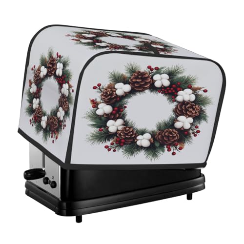 Weihnachts-Tannenzapfen-Kranz-Toaster-Abdeckung, 2 Scheiben, Staubschutz für Brotmaschine, kleine Küchengeräte Weihnachts-Tannenzapfen-Kranz-Toaster-Abdeckung, 2 Scheiben, Staubschutz für Brotmaschine, kleine Küchengeräte von Fabpuro