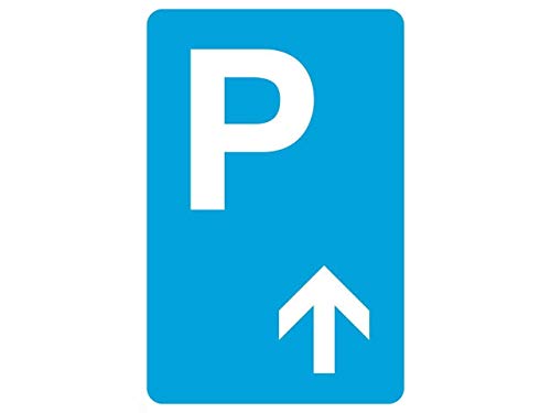 Fabri.YWL Aluminium-Metallschilder mit Aufschrift "Parking Up Ahead", Pfeilbild, blau-weiß, Auto, Lot, Straße, großes Geschäft, Büro, Metallschild, 20,3 x 30,5 cm von Fabri.YWL