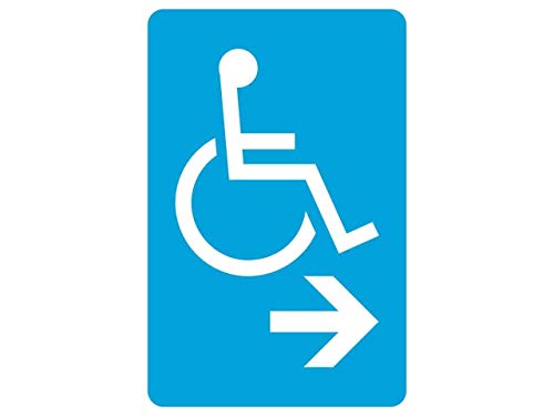 Fabri.YWL Blaues Handicap-Symbol mit Pfeil nach rechts, für Büro, Parkplatz, Auto, Aluminium, Metallschild, 20,3 x 30,5 cm von Fabri.YWL