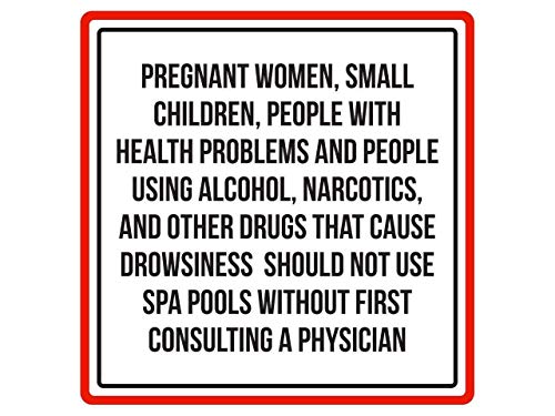 Fabri.YWL Metallschild mit Aufschrift "Pregnant Women, Small Children, People Health Problems Pool Spa Warning Square Sign,30,5 x 30,5 cm von Fabri.YWL