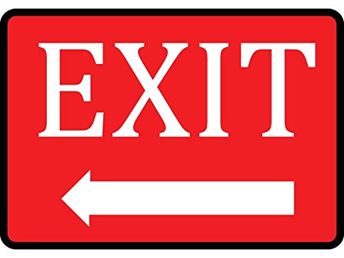 Fabri.YWL Red Exit Left Pfeilschild – Große Geschäftsrichtungsschilder – Aluminium-Metallschilder, Metallschild, 20,3 x 30,5 cm Fabri.YWL Red Exit Left Pfeilschild – Große Geschäftsrichtungsschilder – Aluminium-Metallschilder, Metallschild, 20,3 x 30,5 cm von Fabri.YWL
