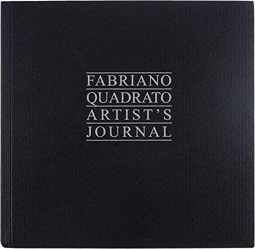Honsell 48441616 - Fabriano Quadrato Artist´s Journal Skizzenbuch schwarz, 16 x 16 cm groß, mit 192 Seiten, 96 in weiß und 96 in elfenbein aus Ingres Papier, für Zeichnungen und Notizen von Fabriano