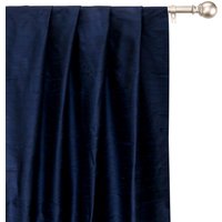 Marineblau 100% Reine Seide Dupionseide Vorhang-Panels | Tasche Mit Stange, Tülle, Kellerfalte, Drei Klemmfalten, Tab Top Und Schlichte Ring Top von FabricMart