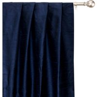 Marineblaue Dupionseide-Vorhang-Panels | Stab-Tasche, Tülle, Kellerfalte, Drei-Pinch-Falte, Tab-Top Und Schlichtes Ring-Top von FabricMart