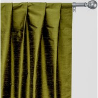 Olivgrün 100% Reine Seide Dupionseide Vorhang-Panels | Tasche Mit Stange, Tülle, Kellerfalte, Drei Klemmfalten, Tab Top Und Schlichte Ring Top von FabricMart