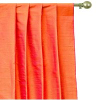 Orange & Pink 100% Reine Seide Dupionseide Vorhang-Panels | Stäbchentasche, Tülle, Kellerfalte, Drei-Pinch-Falte, Tab-Top Und Schlichtes Ring-Top von FabricMart