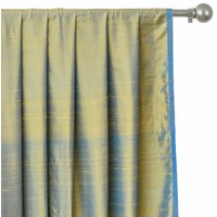 Türkis & Gold Dupionseide Vorhang-Panels | Tasche Mit Stange, Tülle, Kellerfalte, Drei Klemmfalten, Tab Top Und Ring Top von FabricMart