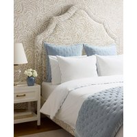 Fadenzahl 500 Weißer Baumwoll-Perkal Hotel Stitch Bettbezug-Set in 99 Verschiedenen Ausgebogten Paspeln 1 Bettbezug Und 2 Kissenbezug von FabricSG