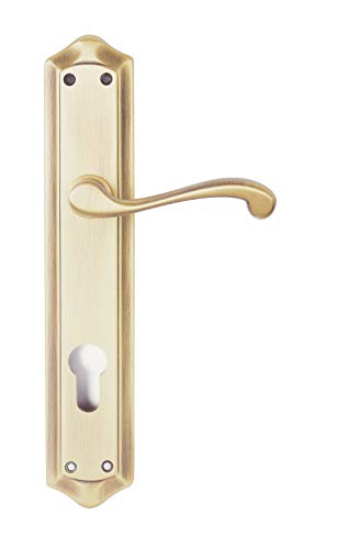 Rechte Handkurbel aus Messing, hergestellt in Spanien. Messing antik satiniert matt lackiert Maße Platte: 275 x 52 mm. Rechte Handkurbel aus Messing, hergestellt in Spanien. Messing antik satiniert matt lackiert Maße Platte: 275 x 52 mm. von Fabricación Española Manivelas